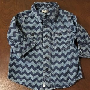 Boys Oshkosh B’gosh Button Down Rolled  Sleeves 2T
